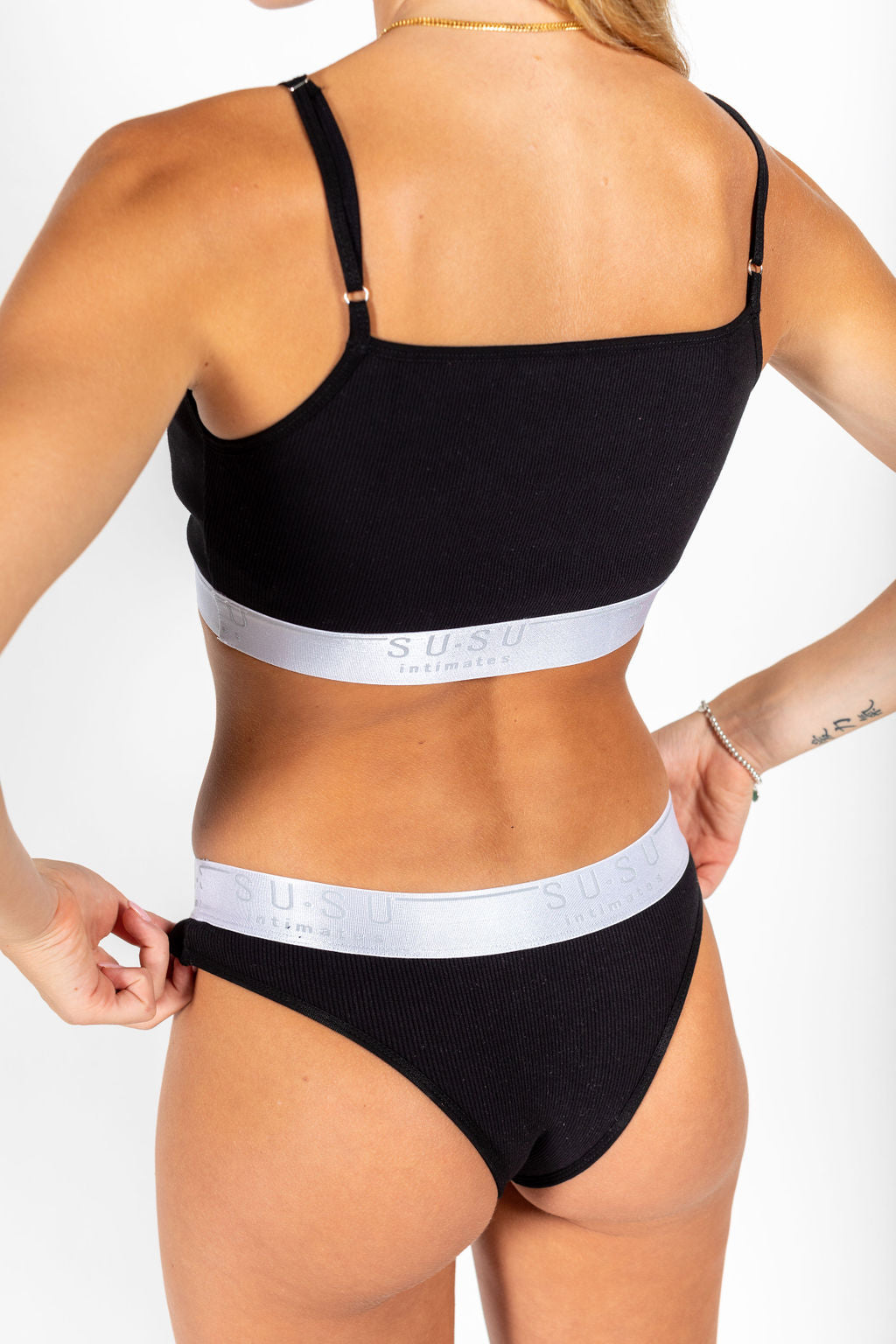 Ribbed Signature Brief Black